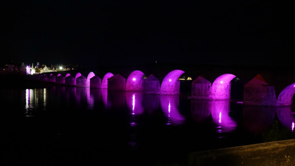 Le pont sur la Loire by night
